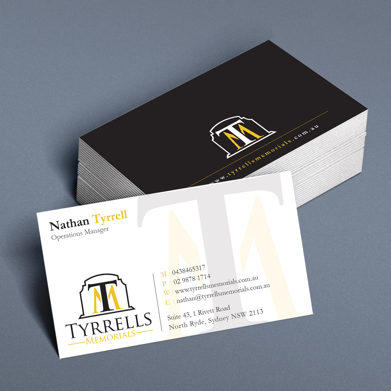 Business Card Design by payel.desing388 for Tyrrells Memorials | Design #12669710