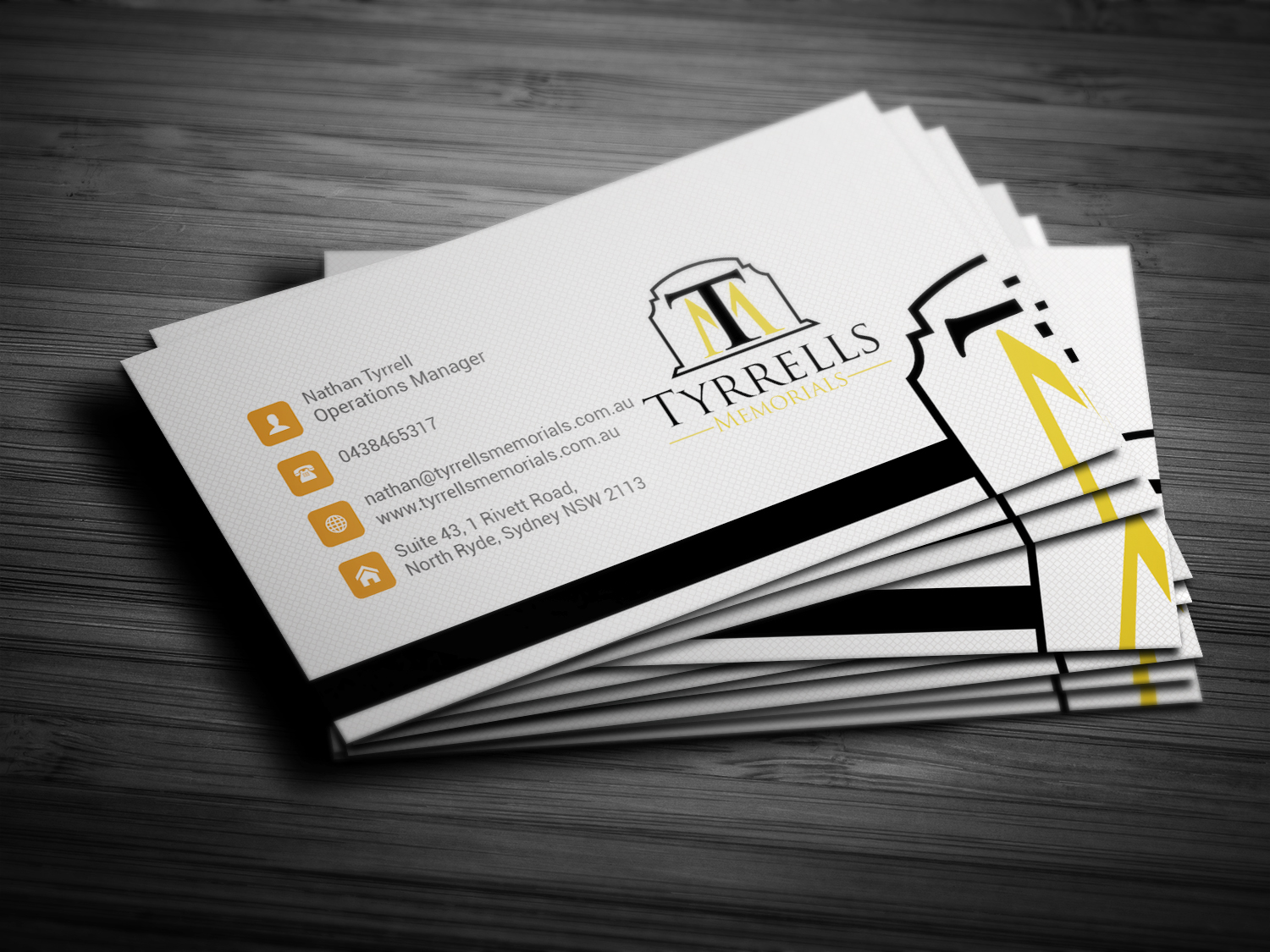 Business Card Design by mefiloglu for Tyrrells Memorials | Design #12739968
