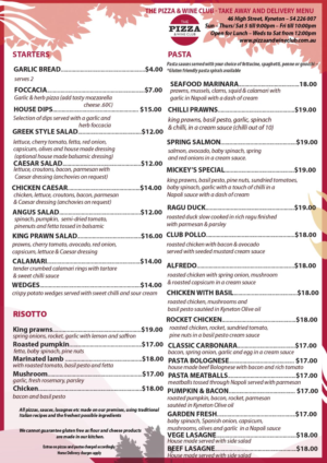Menu Design by Kowzi for Pizza Club | Design: #12754065