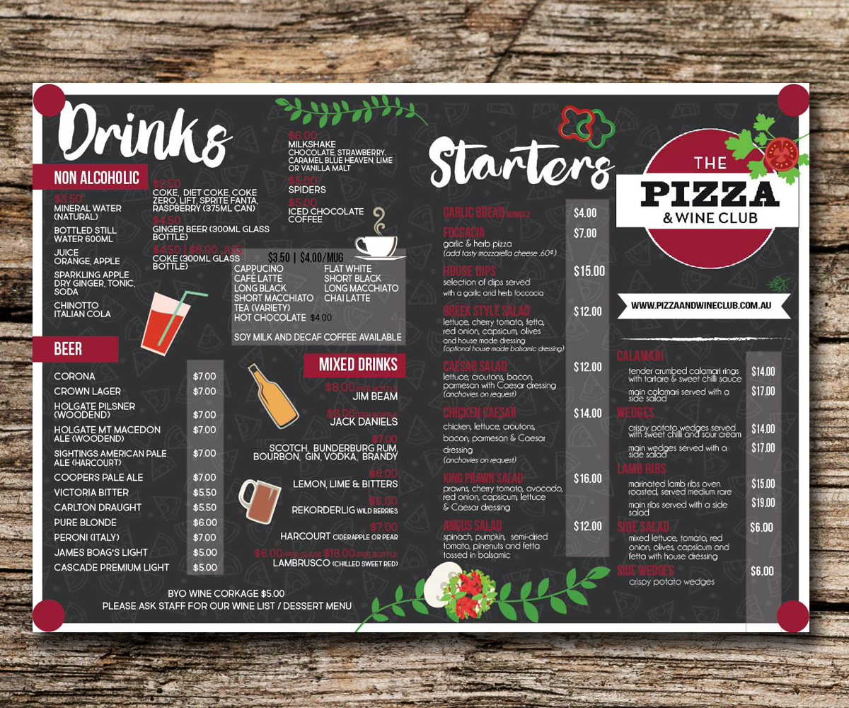 Menu Design by CerezaChan for Pizza Club | Design #12744030