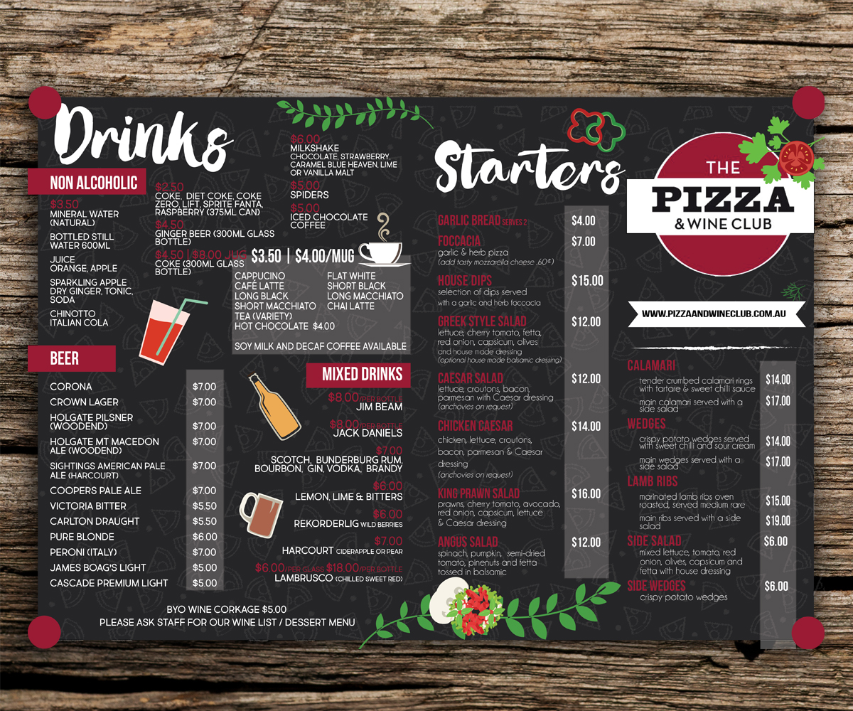 Menu Design by CerezaChan for Pizza Club | Design #12751096