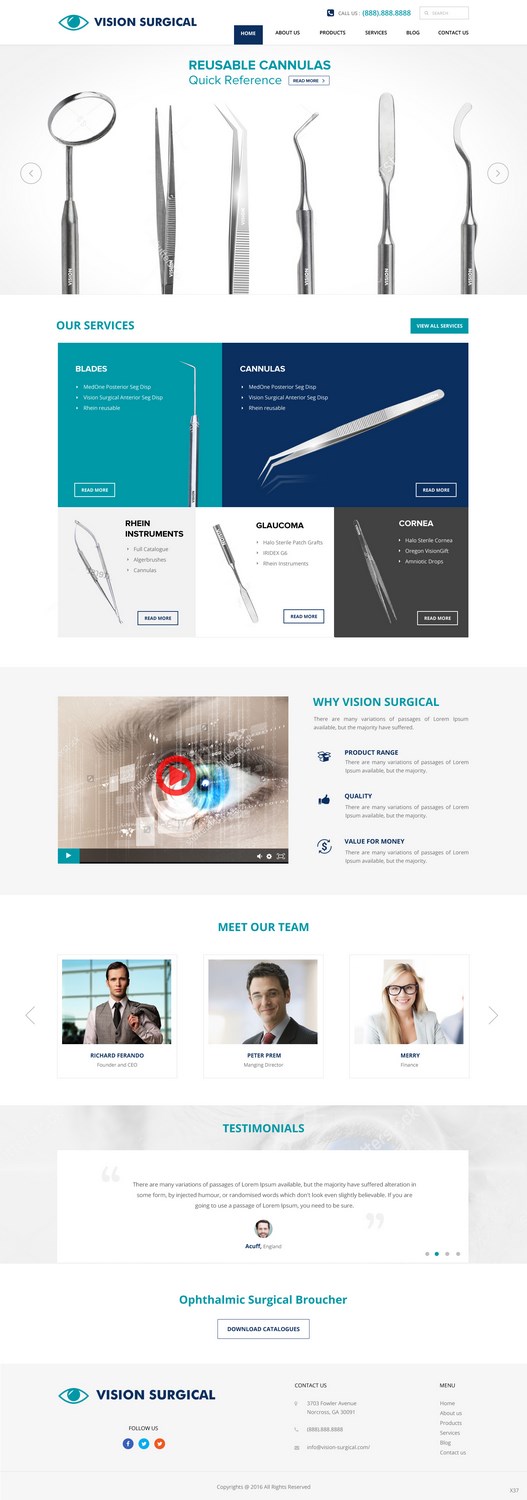 Web Design par pb pour Vision Surgical  | Design #12666850
