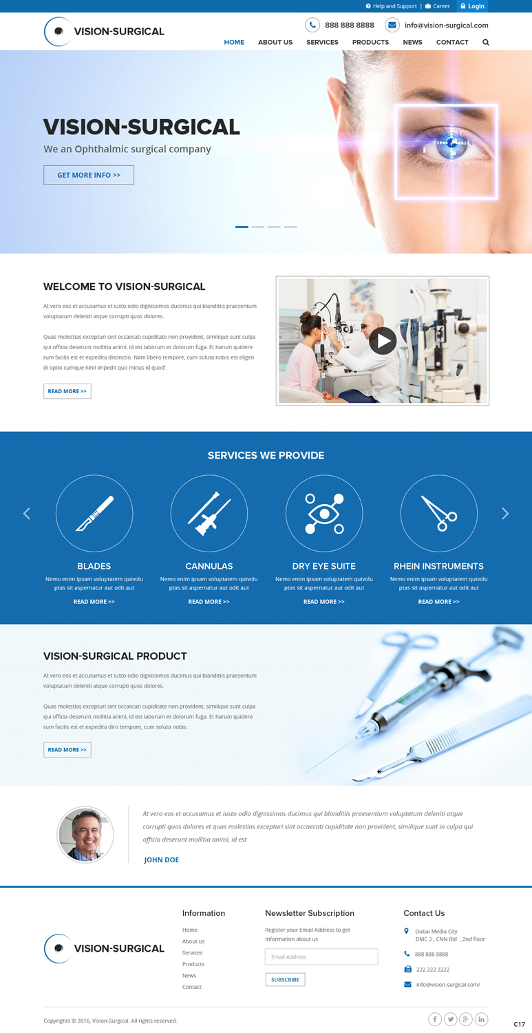 Web Design by pb for Vision Surgical  | Design #12666856