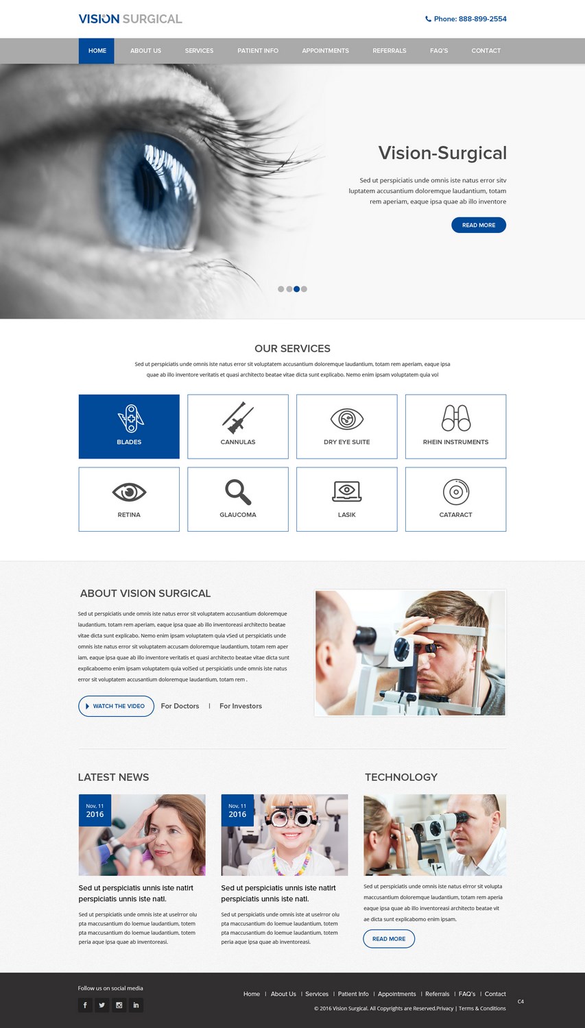 Web Design par pb pour Vision Surgical  | Design #12666865