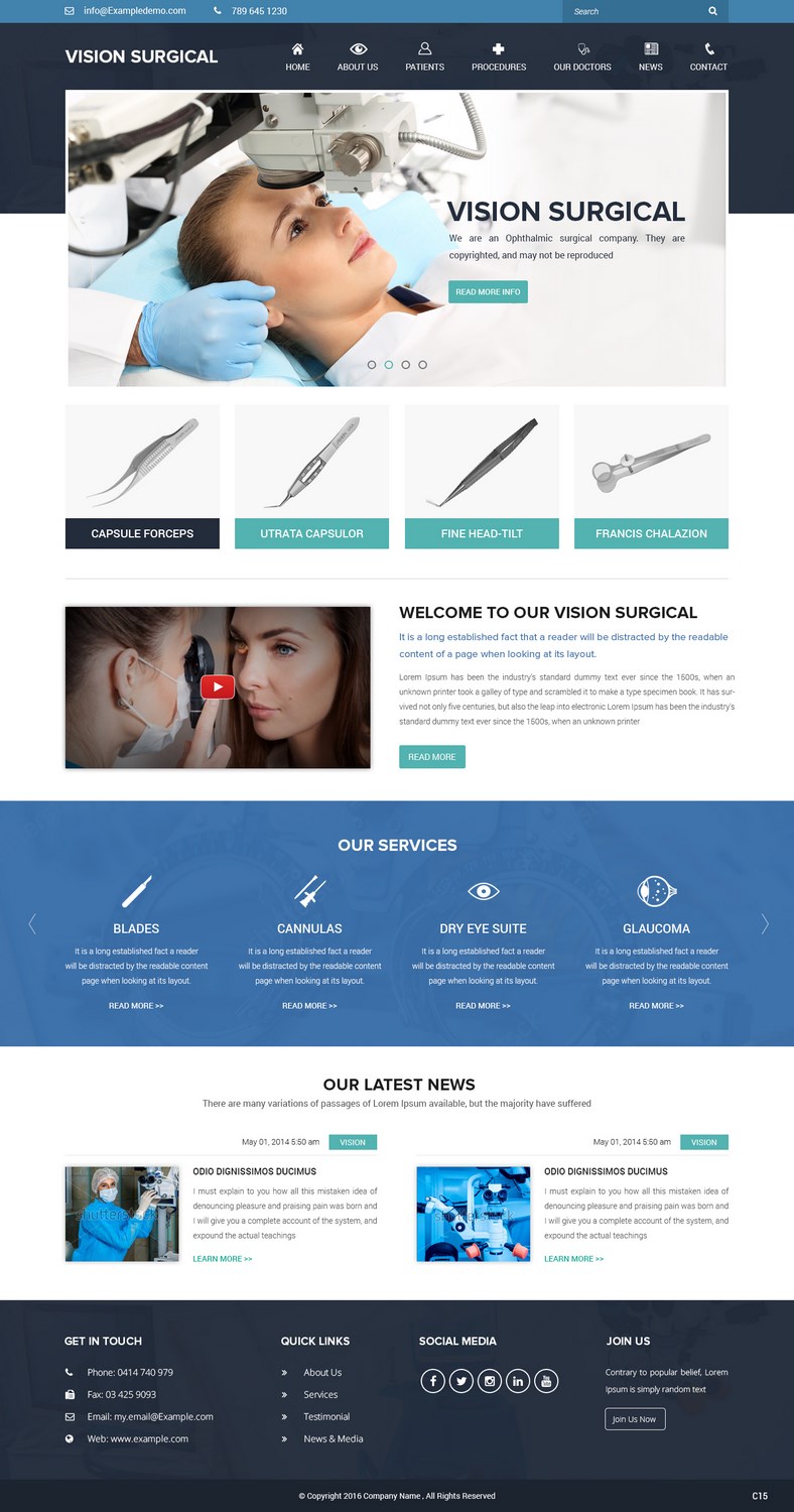 Web Design by pb for Vision Surgical  | Design #12666869