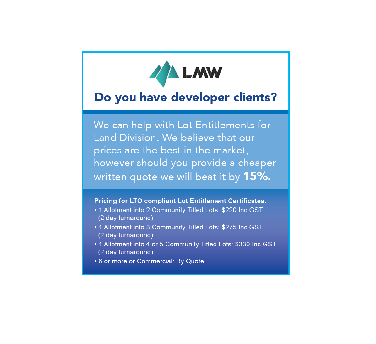 Advertisement Design by Stephanie Wang for Lmw | Design #12663597