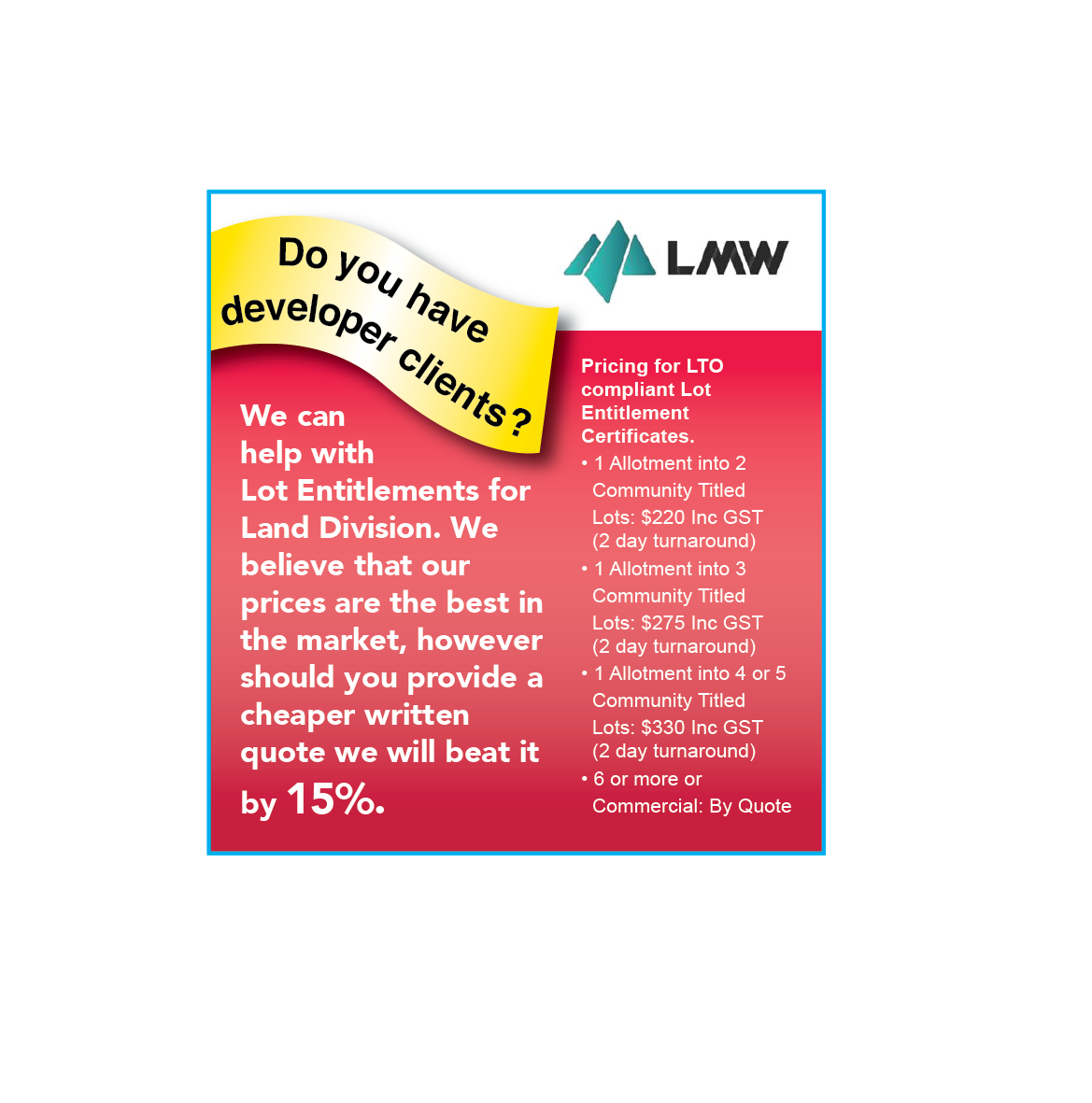 Advertisement Design by Stephanie Wang for Lmw | Design #12664004