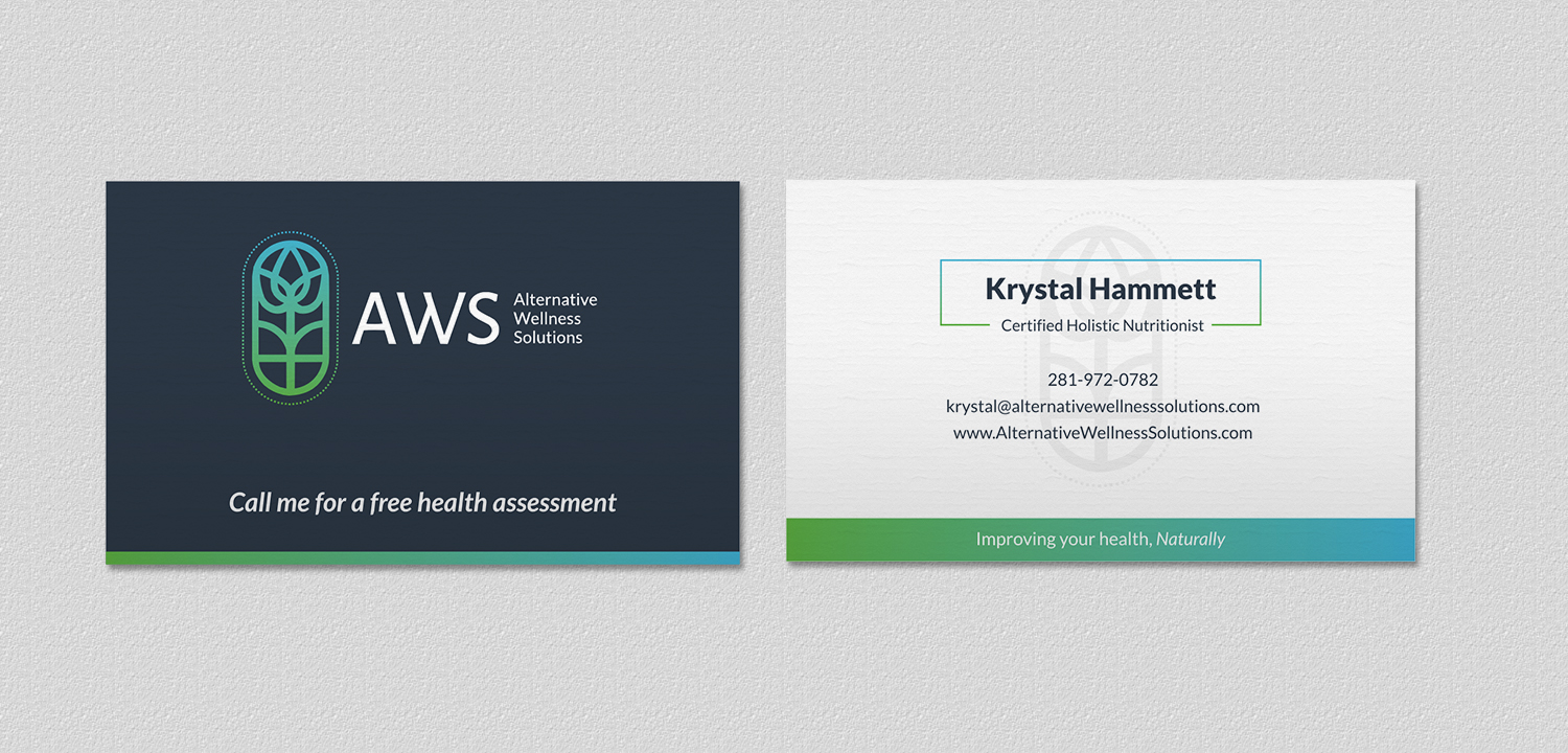 Design de Carte de Visite par INDIAN_Ashok pour Alternative Wellness Solutions  | Design #12672704