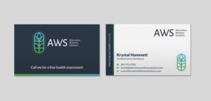 Design de Carte de Visite par INDIAN_Ashok pour Alternative Wellness Solutions  | Design : #12672707