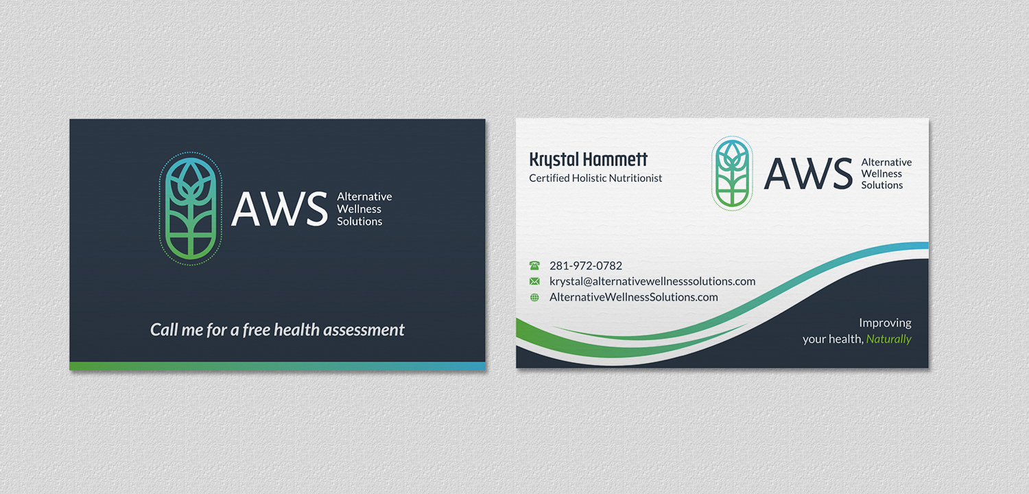 Design de Carte de Visite par INDIAN_Ashok pour Alternative Wellness Solutions  | Design #12672708