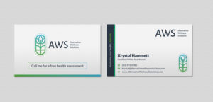 Design de Carte de Visite par INDIAN_Ashok pour Alternative Wellness Solutions  | Design : #12672717