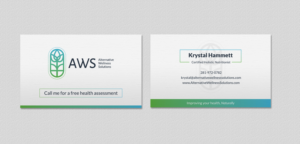 Design de Carte de Visite par INDIAN_Ashok pour Alternative Wellness Solutions  | Design : #12672719