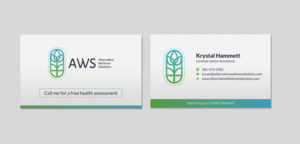 Design de Carte de Visite par INDIAN_Ashok pour Alternative Wellness Solutions  | Design : #12672723
