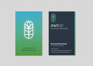 Design de Carte de Visite par INDIAN_Ashok pour Alternative Wellness Solutions  | Design : #12672725