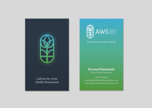 Design de Carte de Visite par INDIAN_Ashok pour Alternative Wellness Solutions  | Design : #12672730