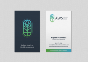 Design de Carte de Visite par INDIAN_Ashok pour Alternative Wellness Solutions  | Design : #12672731