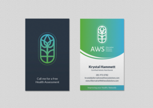 Design de Carte de Visite par INDIAN_Ashok pour Alternative Wellness Solutions  | Design : #12672732