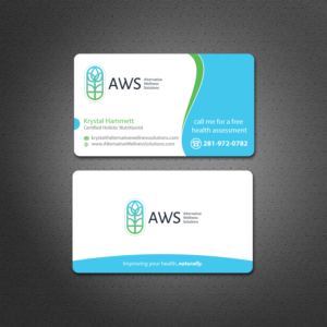 Design de Carte de Visite par Dezero pour Alternative Wellness Solutions  | Design : #12679687
