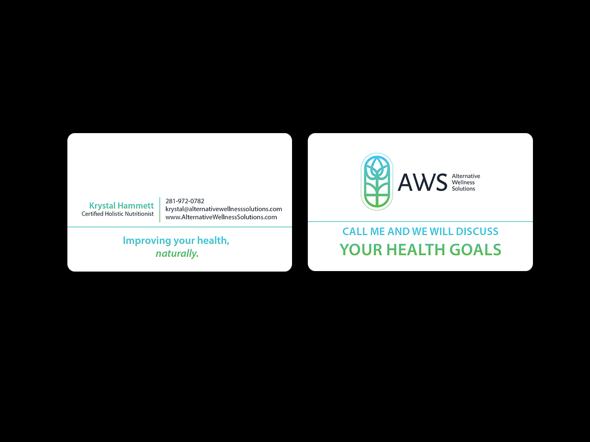 Business Card Design by Creations Box 2015 for Alternative Wellness Solutions  | Design #12678930