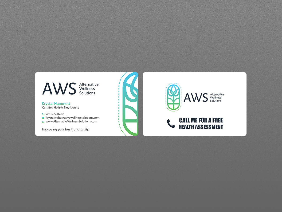 Design de Carte de Visite par Creations Box 2015 pour Alternative Wellness Solutions  | Design #12678948
