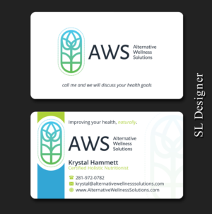 Design de Carte de Visite par SL Designer pour Alternative Wellness Solutions  | Design : #12669303