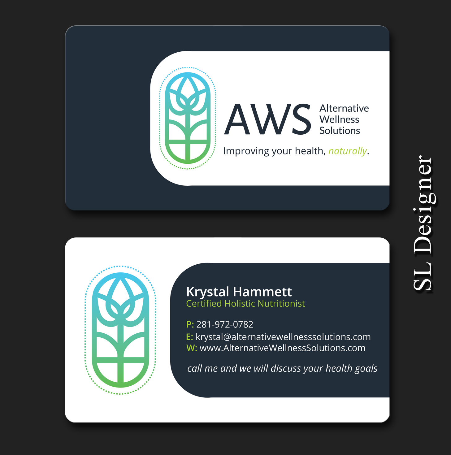 Business Card Design by SL Designer for Alternative Wellness Solutions  | Design #12669493