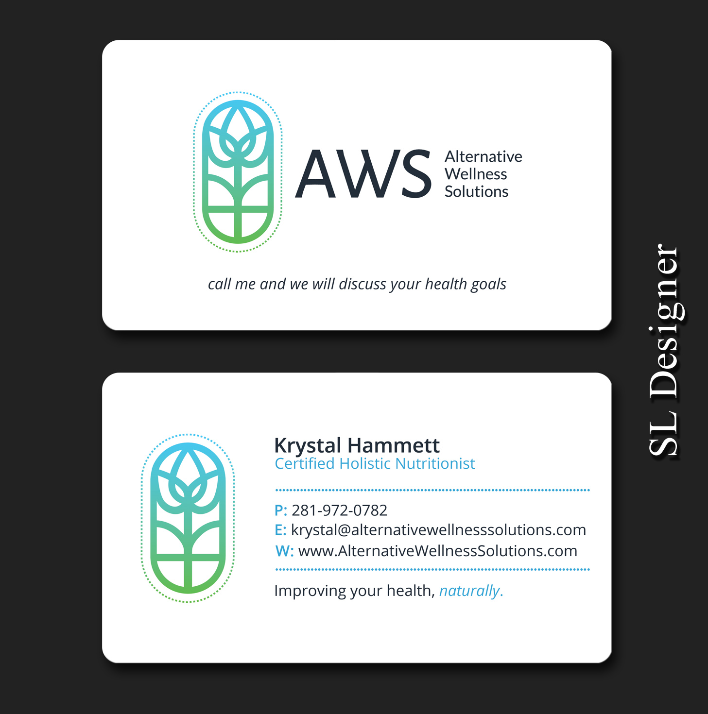Business Card Design by SL Designer for Alternative Wellness Solutions  | Design #12669496