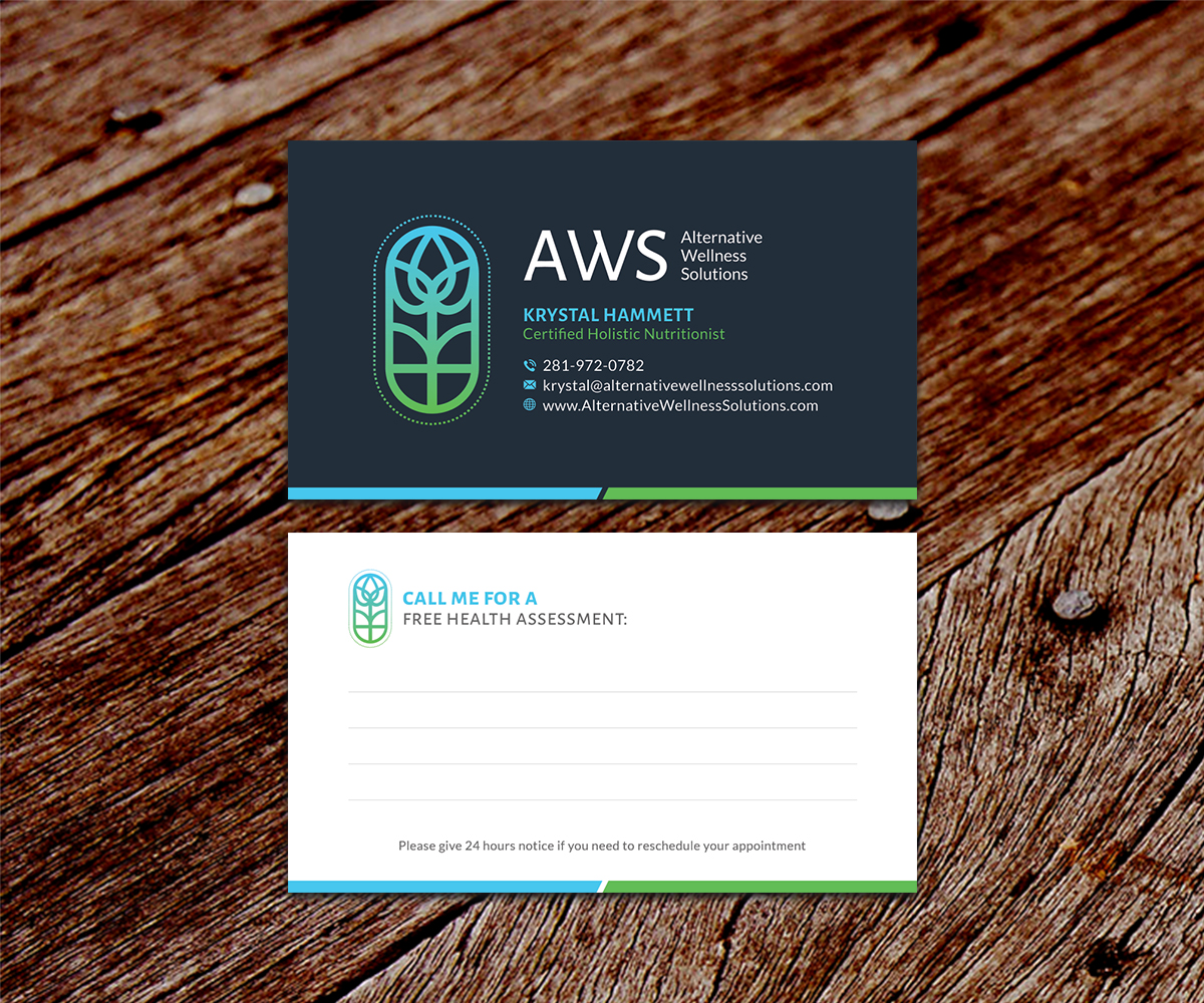 Diseño de Tarjeta de Presentación por SS_Designs para Alternative Wellness Solutions  | Diseño #12692397