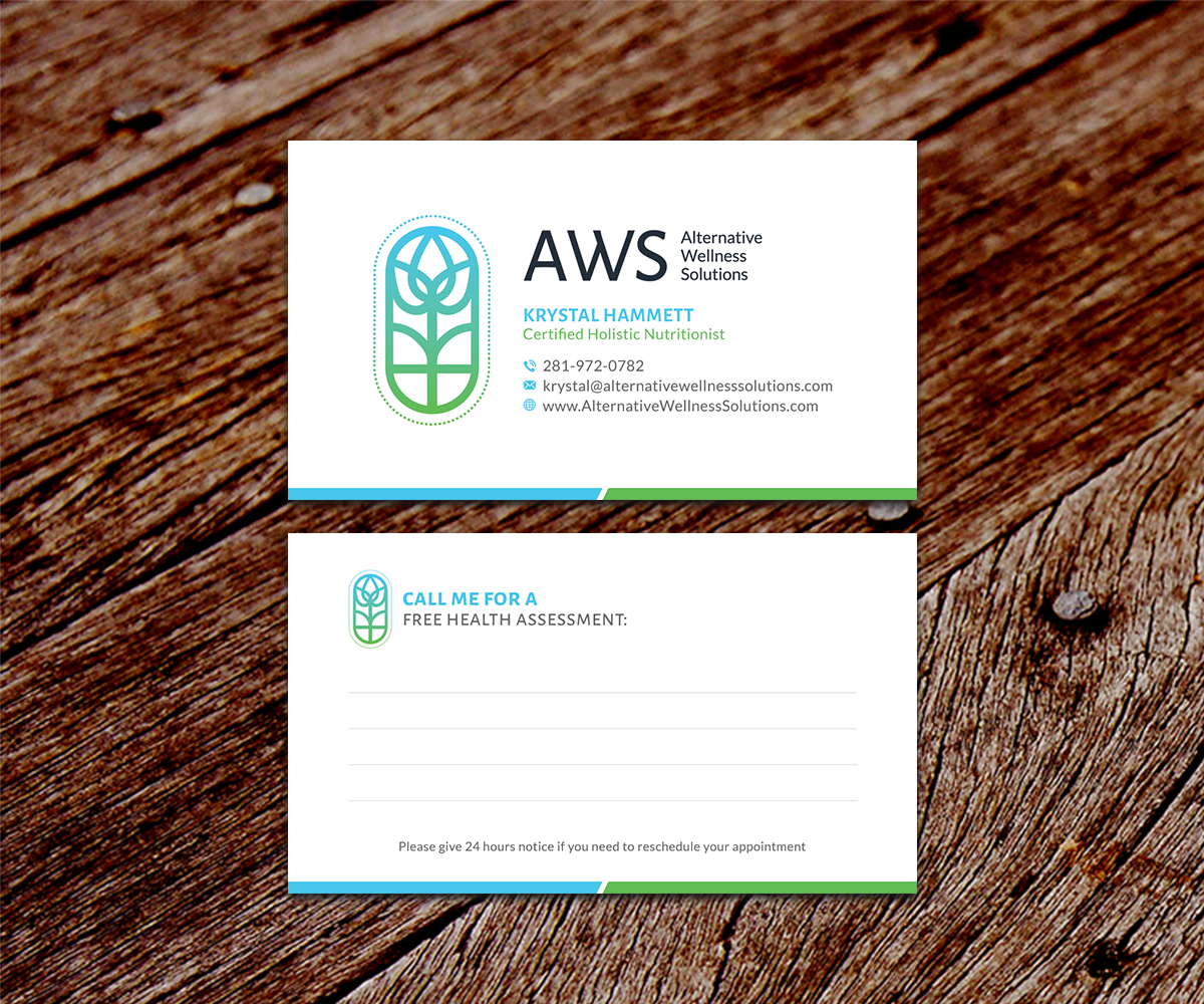Design de Carte de Visite par SS_Designs pour Alternative Wellness Solutions  | Design #12692398