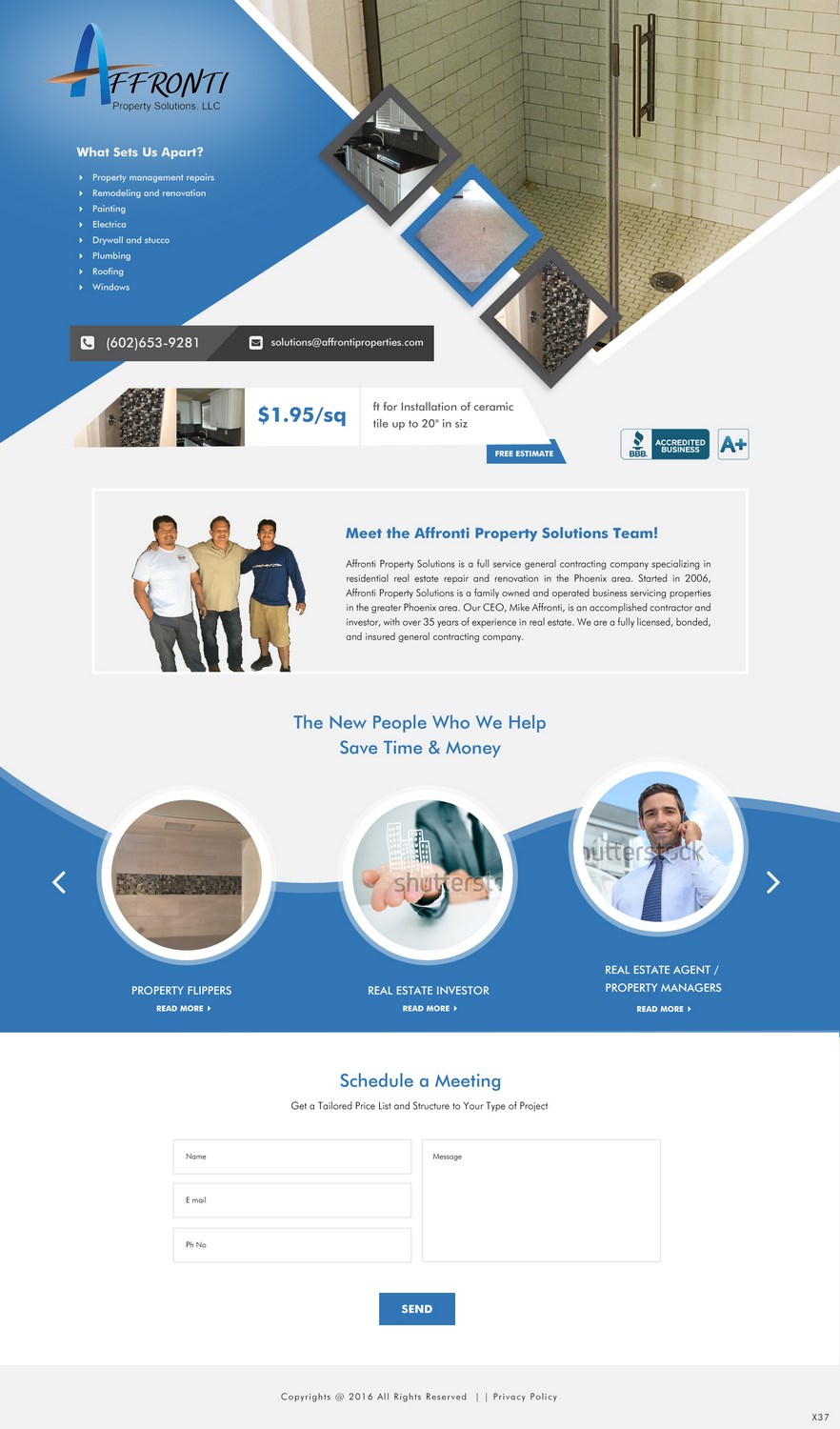 Web Design par pb pour Affronti Property Solutions LLC | Design #12677125