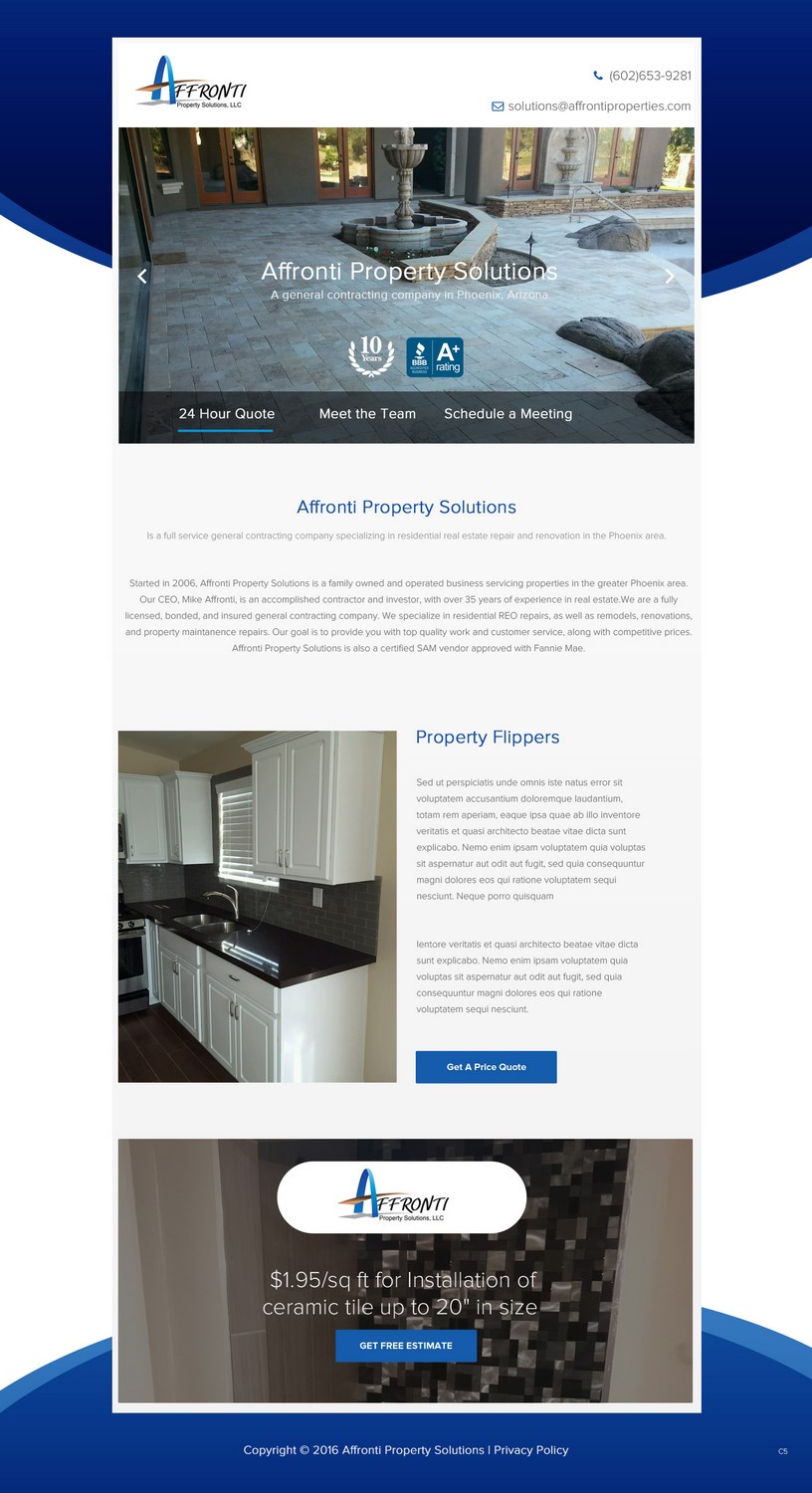 Web Design by pb for Affronti Property Solutions LLC | Design #12689930