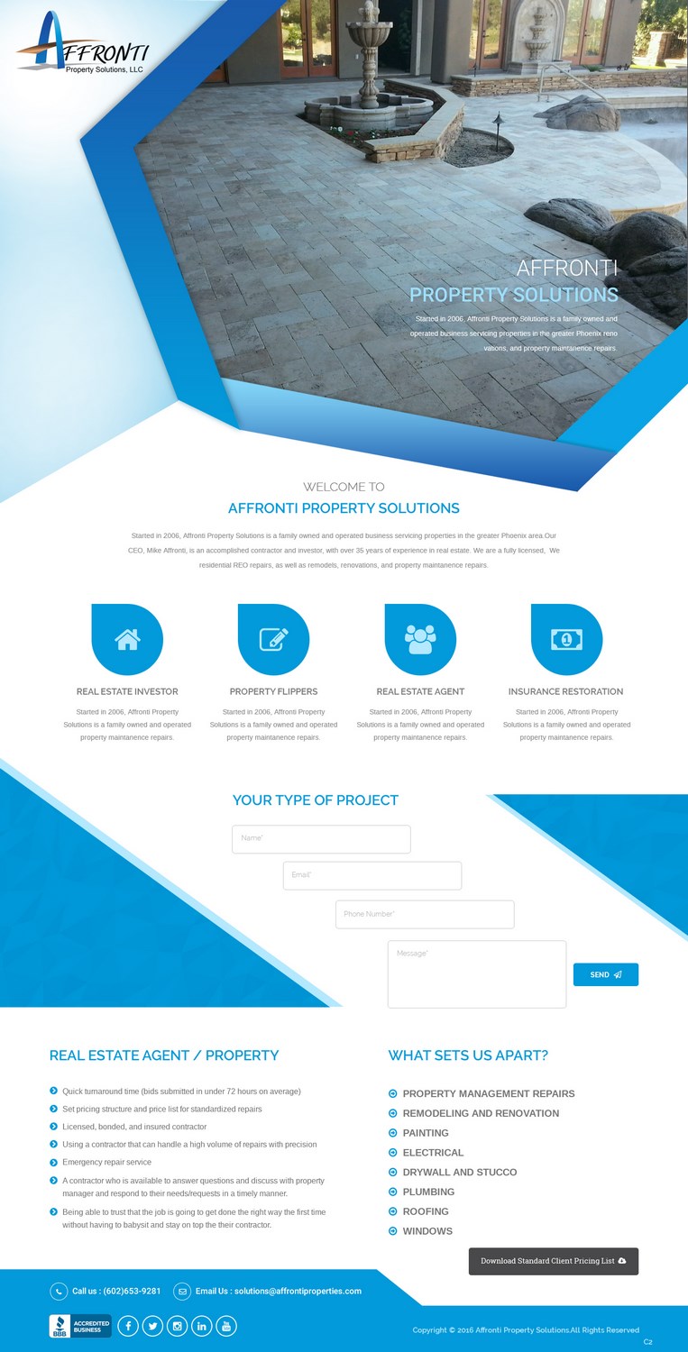 Web Design by pb for Affronti Property Solutions LLC | Design #12689933