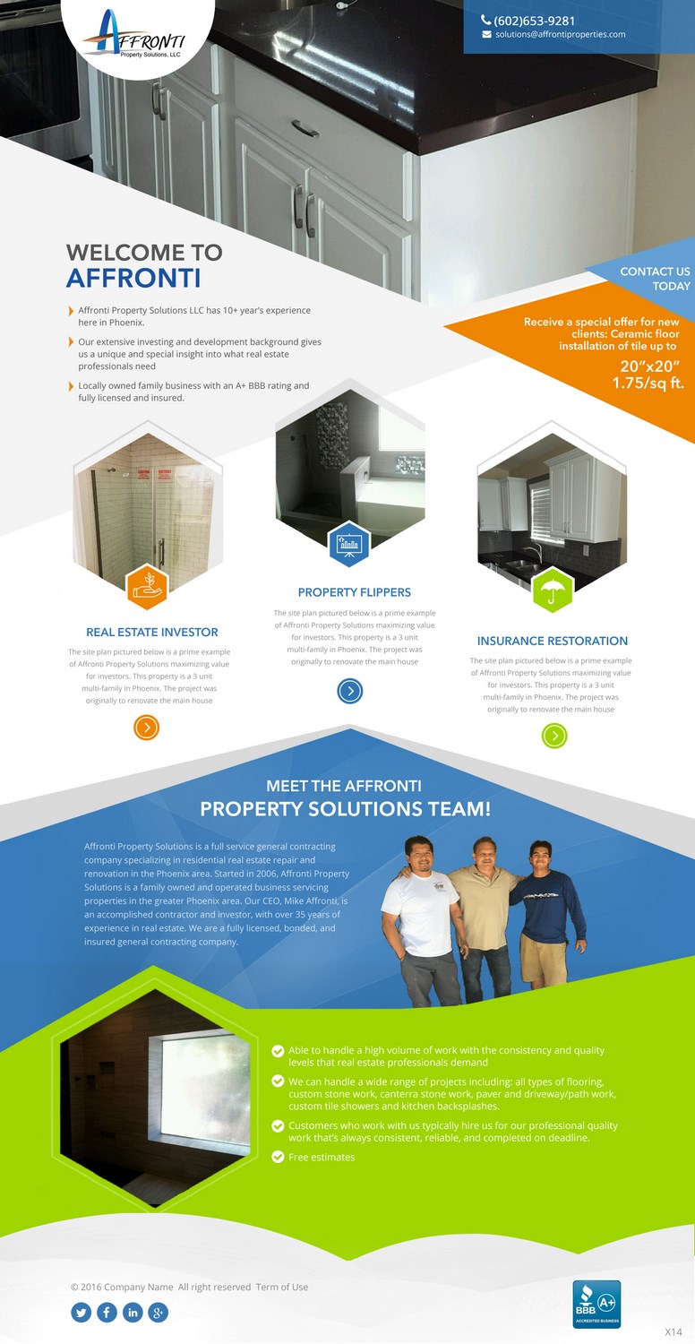 Web Design by pb for Affronti Property Solutions LLC | Design #12705250