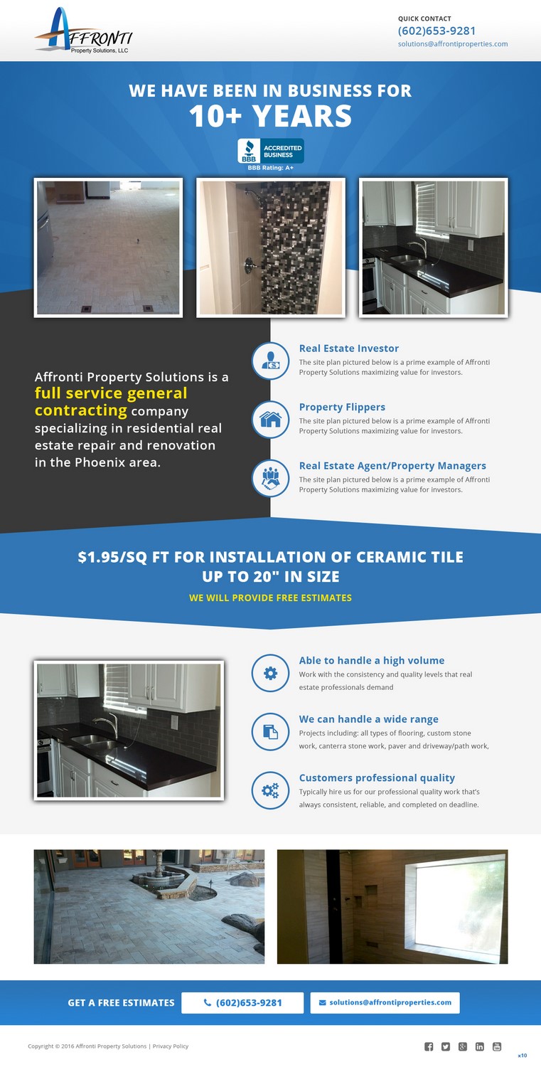 Web Design by pb for Affronti Property Solutions LLC | Design #12747604