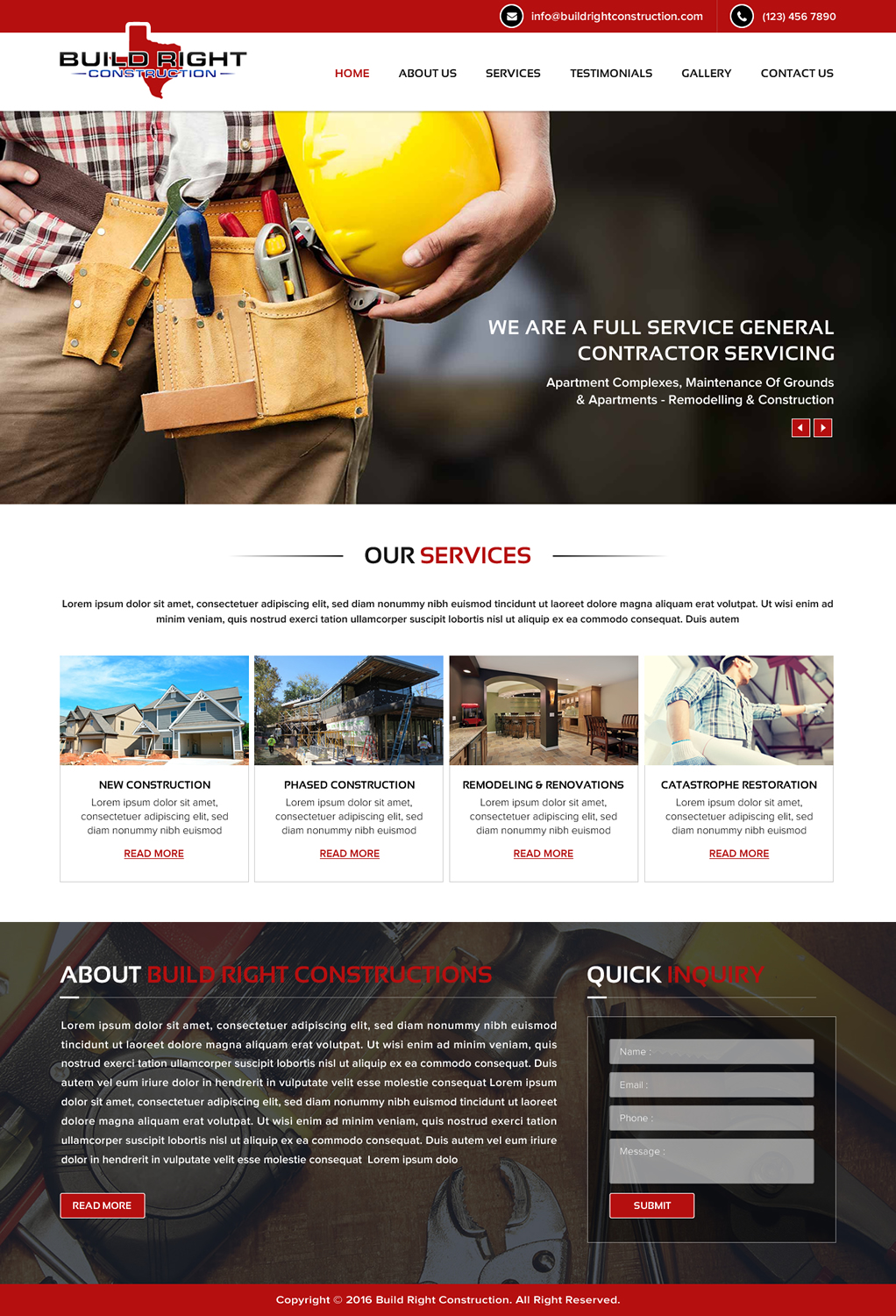 Diseño Web por Sbss para Build Right Construction | Diseño #12695051