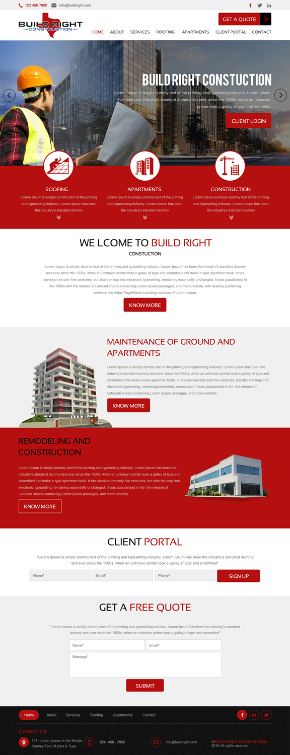 Web Design by rightway for Build Right Construction | Design #12681604