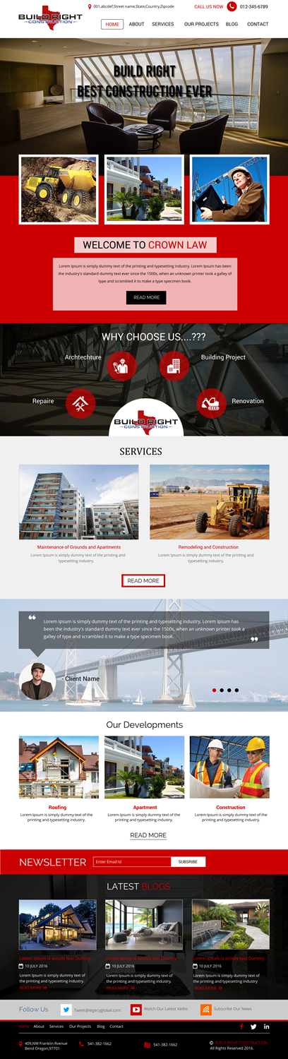 Diseño Web por rightway para Build Right Construction | Diseño #12681622