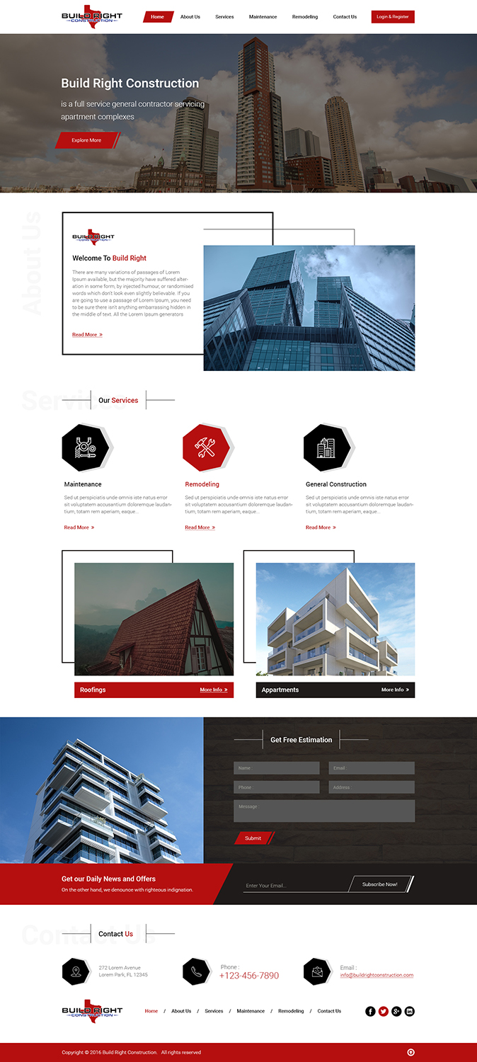 Web Design par Ved Web Services pour Build Right Construction | Design #12676797