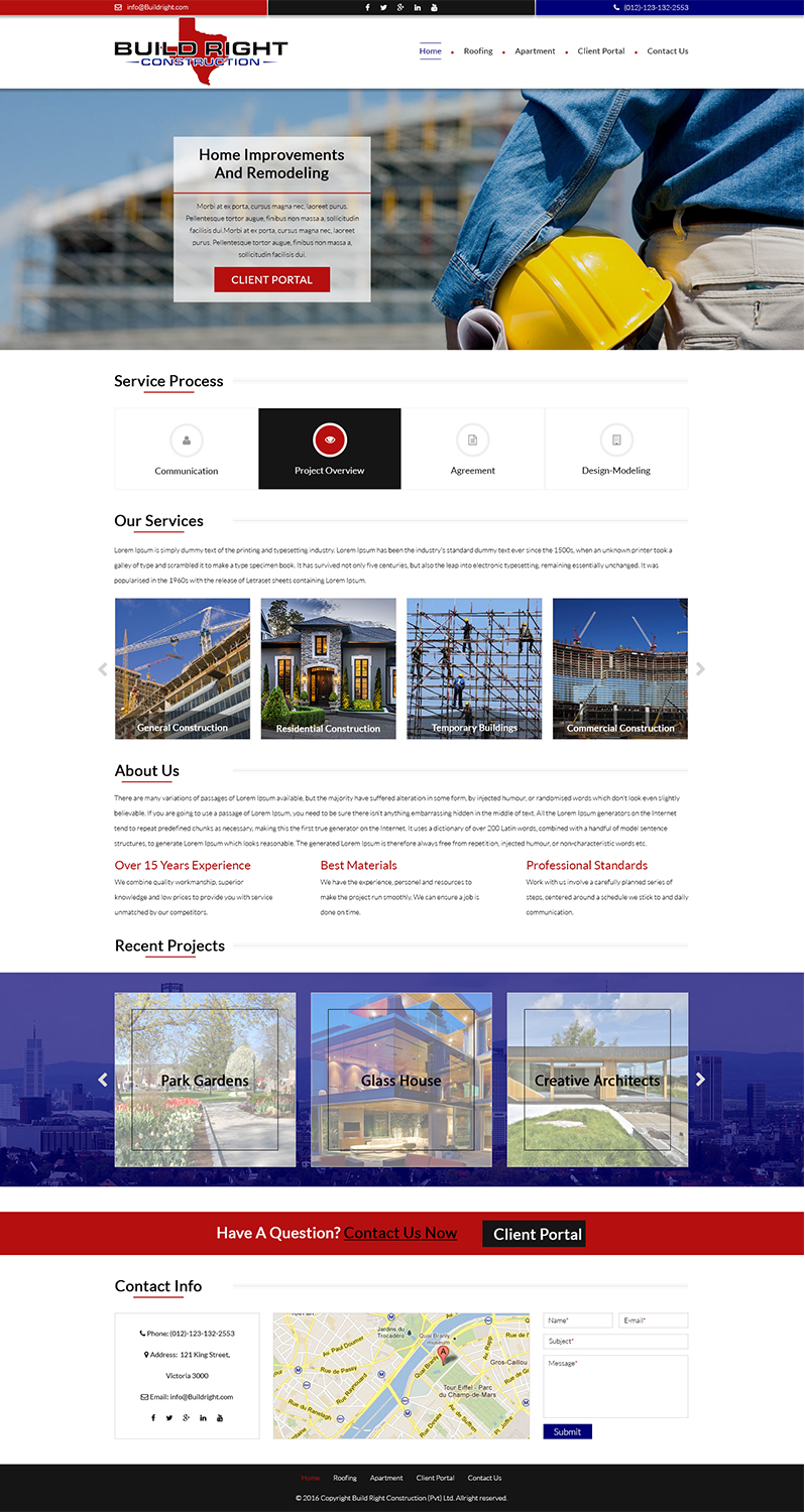 Diseño Web por Mars Multimedia para Build Right Construction | Diseño #12717452