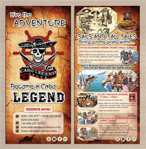 Cabo legend tours 1/3 page vertical double sided flyer | Brochure Design by Sbss