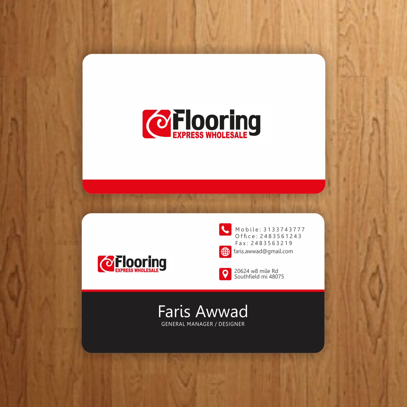 Professional Serious Flooring Business Card Design For A Company