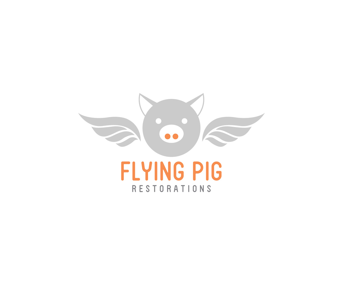Logo Design by KabhTech Studio for Flying Pig Restorations | Design #12688161