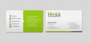 Business Card Design by INDIAN_Ashok for TRACE Environmental | Design: #12716567