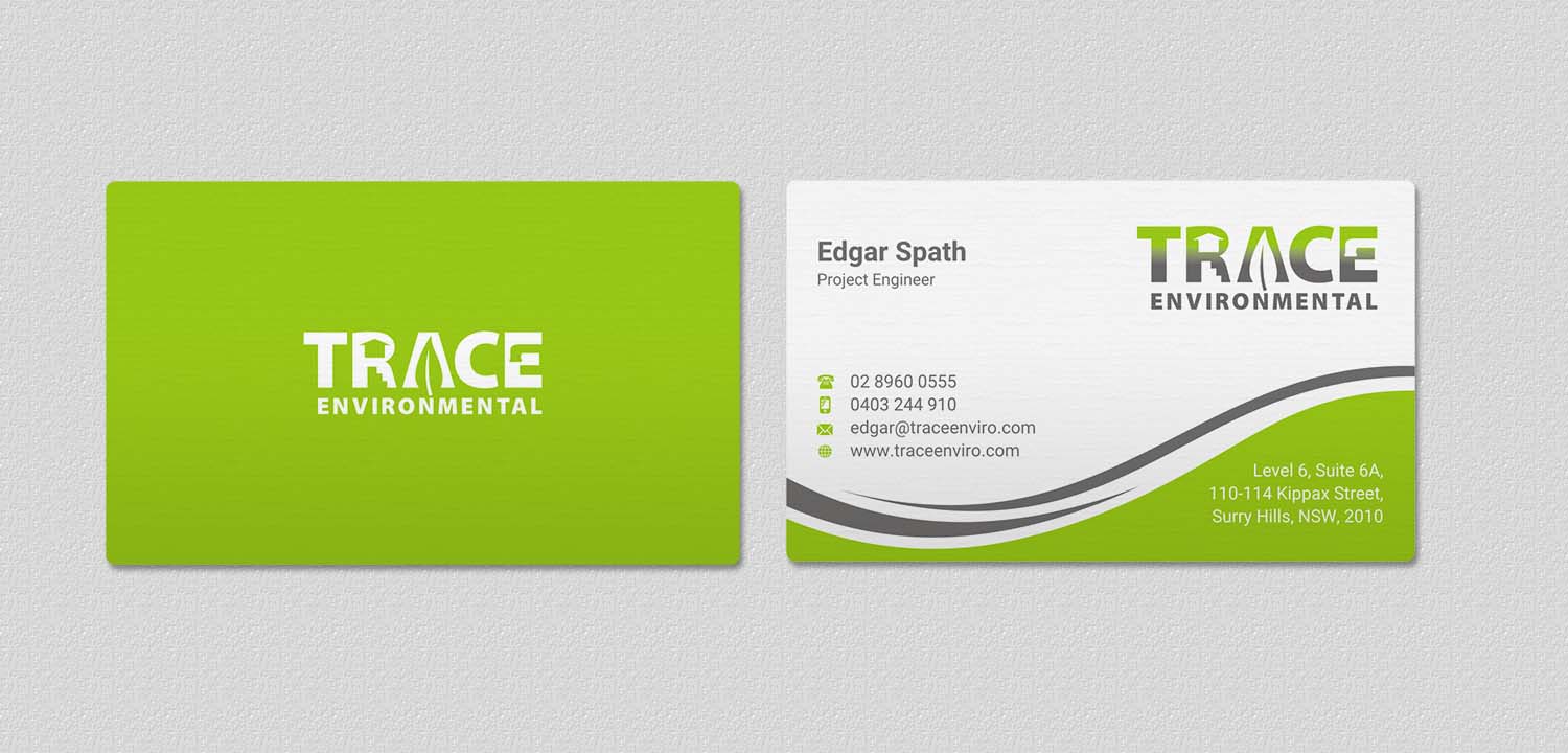 Business Card Design by INDIAN_Ashok for TRACE Environmental | Design #12716572