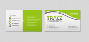 Business Card Design by INDIAN_Ashok for TRACE Environmental | Design: #12716573