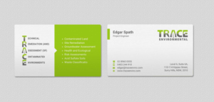 Business Card Design by INDIAN_Ashok for TRACE Environmental | Design: #12716574