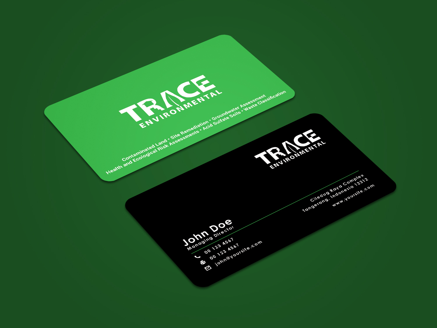 Diseño de Tarjeta de Presentación por alvinfadoil para TRACE Environmental | Diseño #12698258