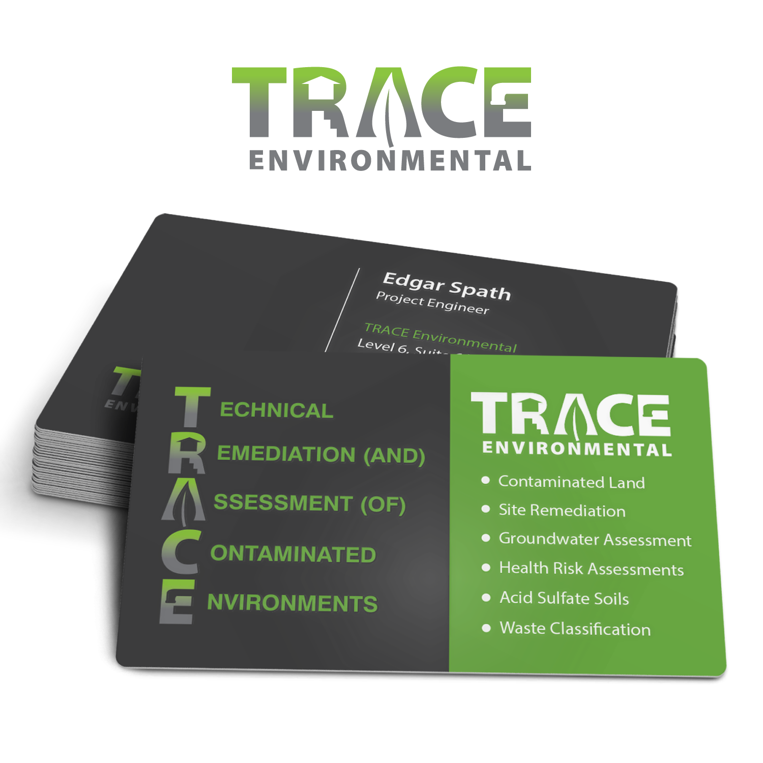 Business Card Design by adiazudin for TRACE Environmental | Design #12697366