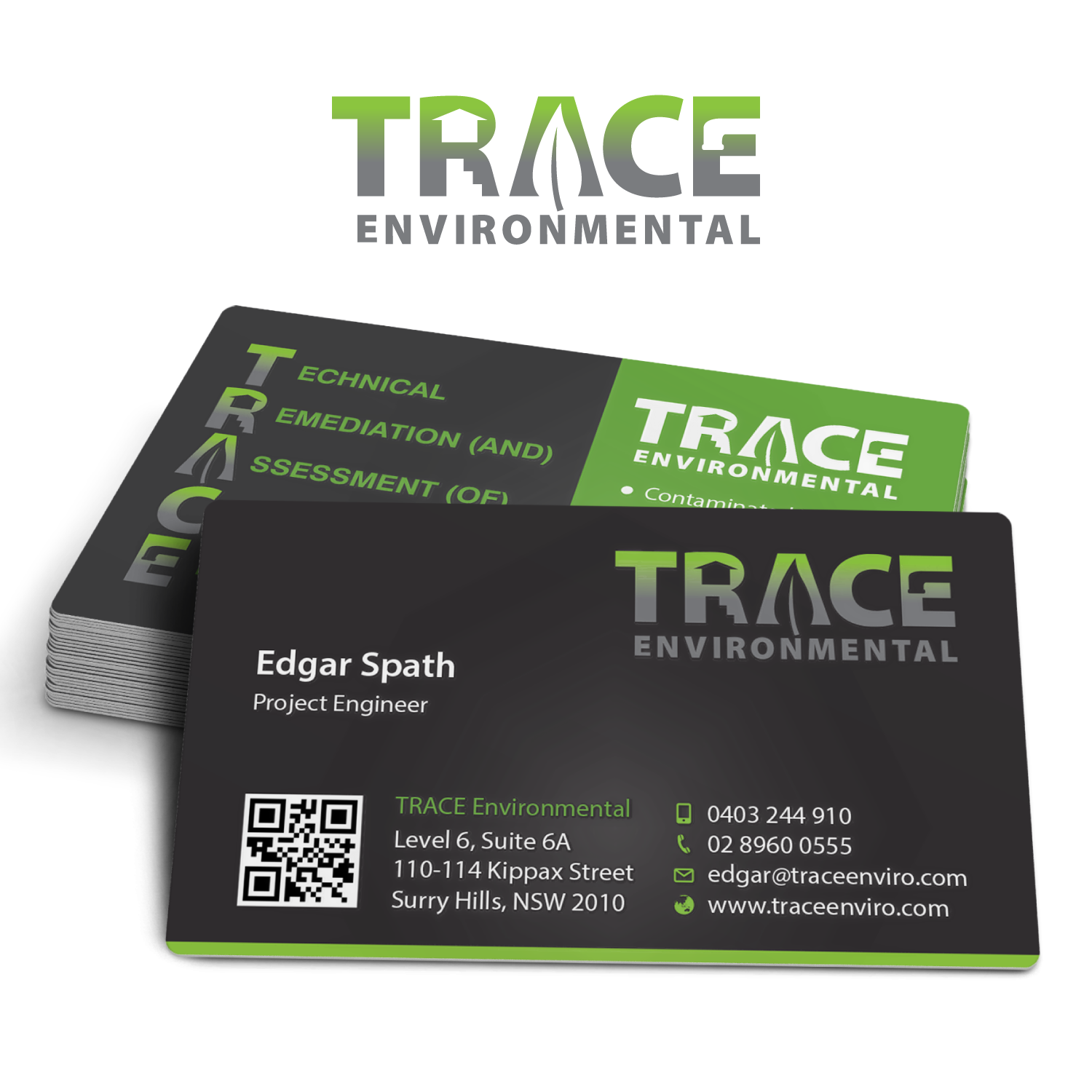Business Card Design by adiazudin for TRACE Environmental | Design #12697774