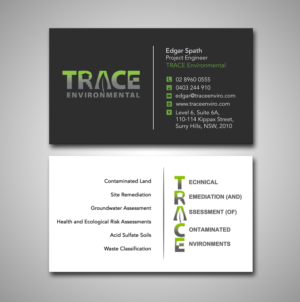 Diseño de Tarjeta de Presentación por Creation Lanka para TRACE Environmental | Diseño #12696905